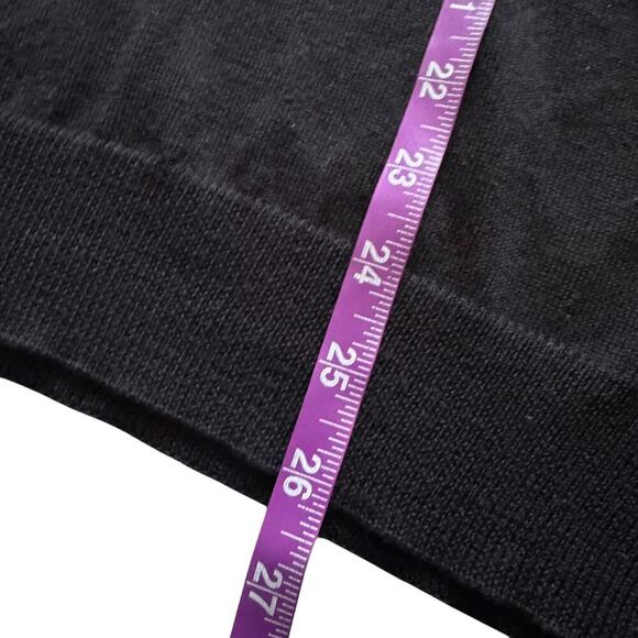 Bachrach 100% Merino Wool Mens Sweater Sz M Med Black 1/4 button Thin Preppy - Picture 6 of 10